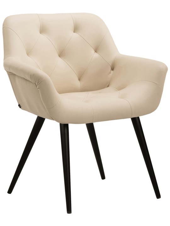 Spisestuestol Langford imiteret læder, creme