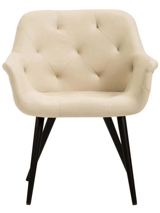 Spisestuestol Langford imiteret læder, creme