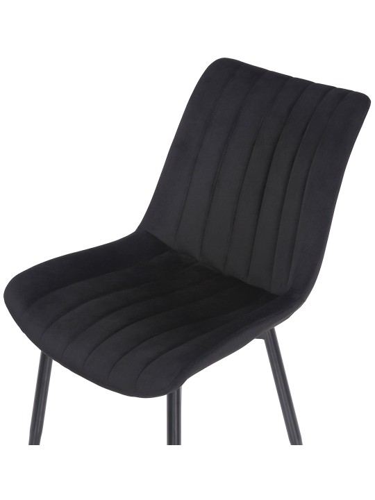 Sæt med 2 stole Rahden velvet, sort