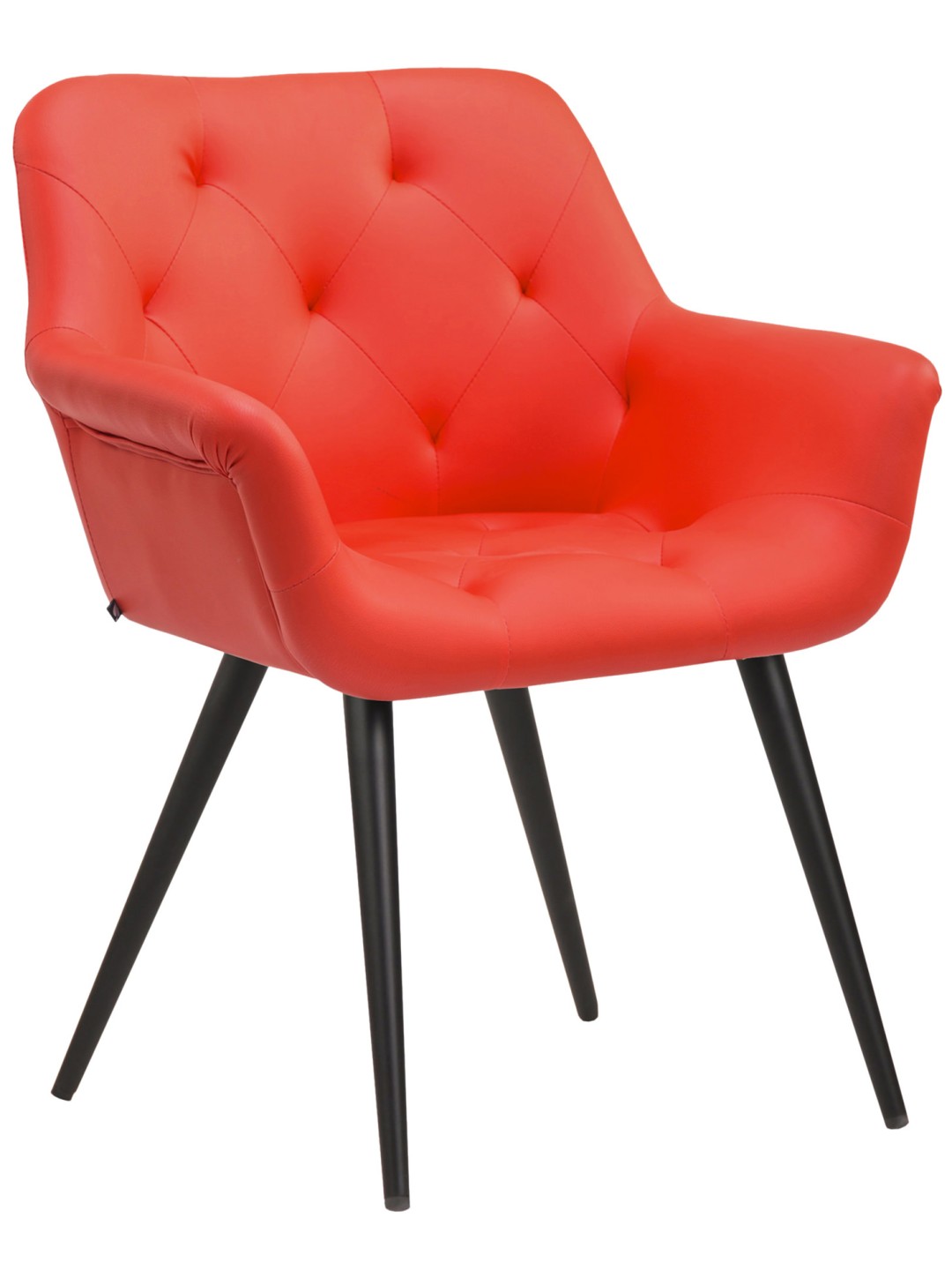 Spisestuestol Langford imiteret læder, rød