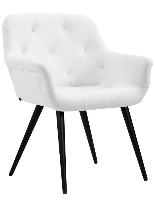 Spisestuestol Langford imiteret læder, hvid