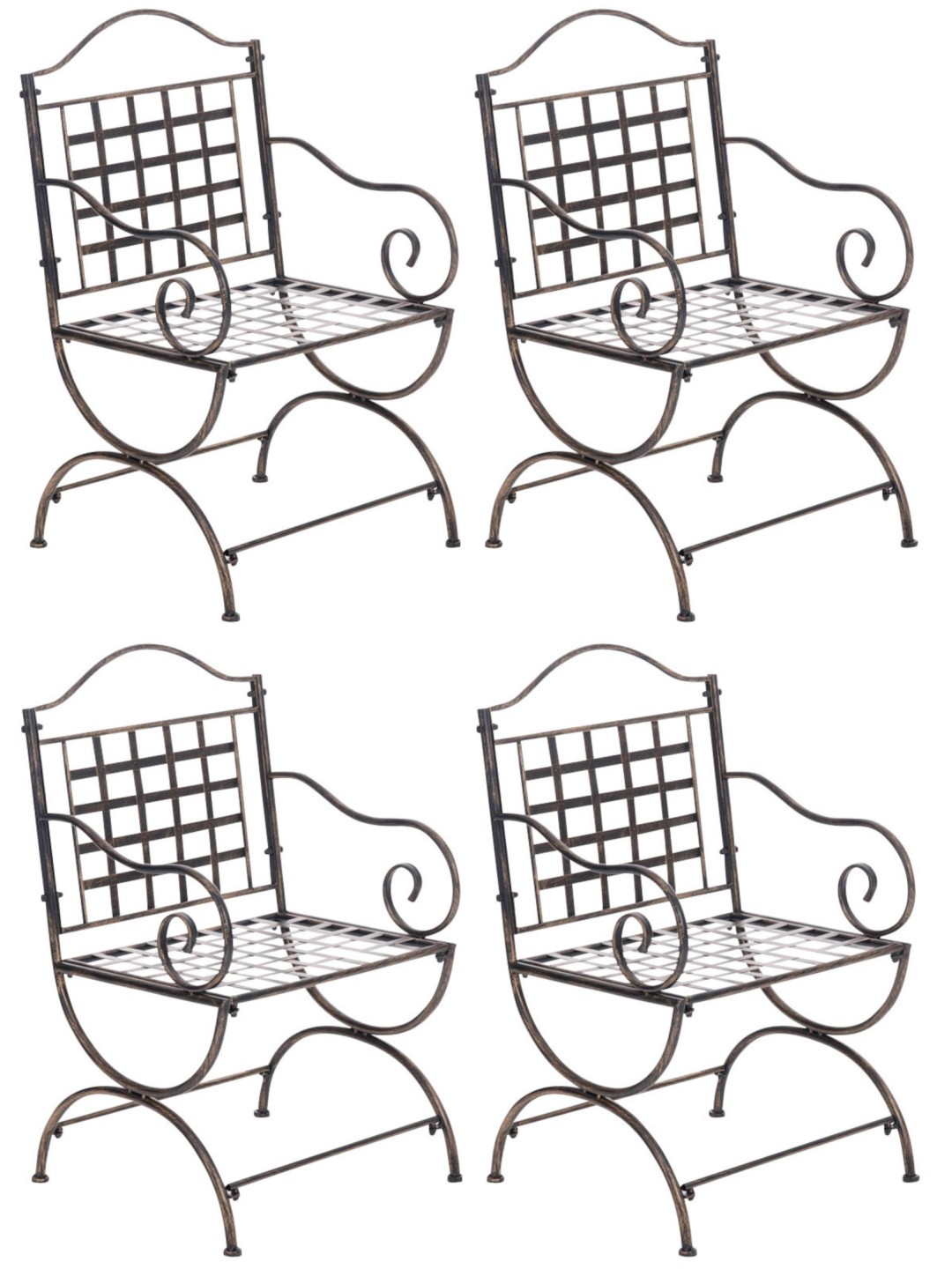 Sæt med 4 stole Lotta, bronze