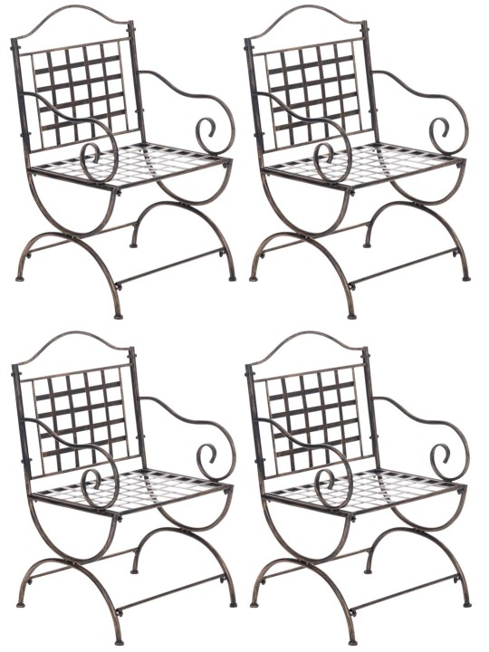 Sæt med 4 stole Lotta, bronze