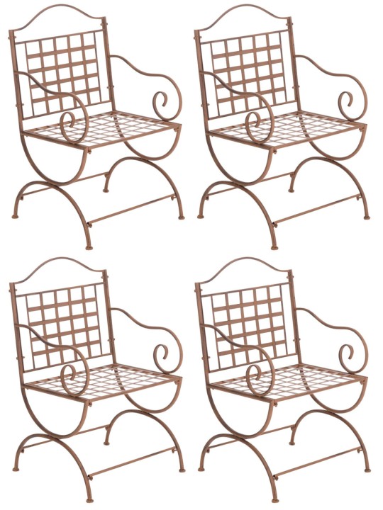 Sæt med 4 stole Lotta, antik brun