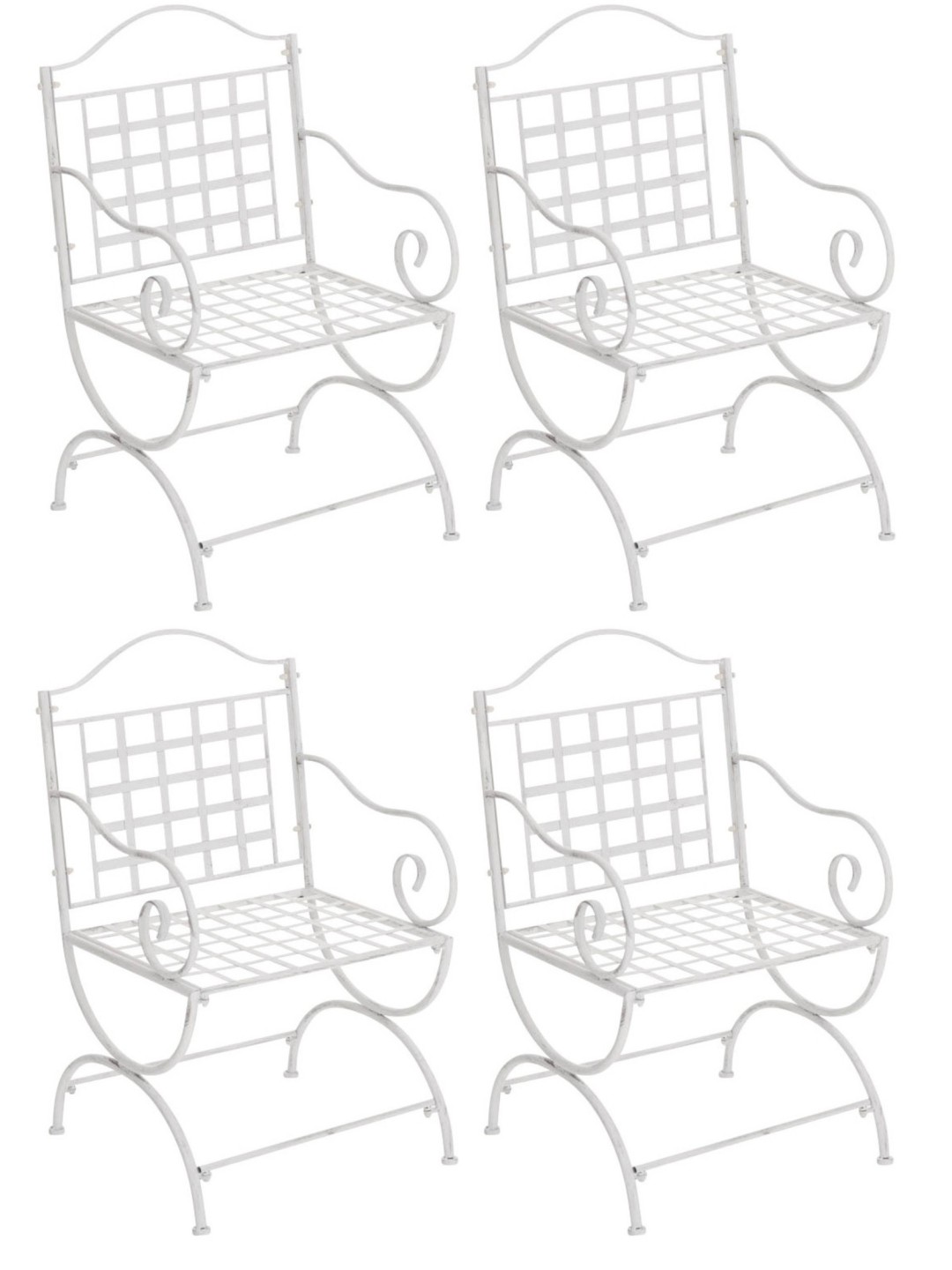 Sæt med 4 stole Lotta, antik hvid