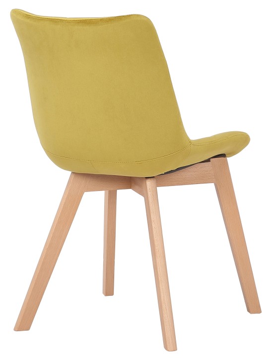 Sæt med 2 spisestuestole Passaic velvet, gul