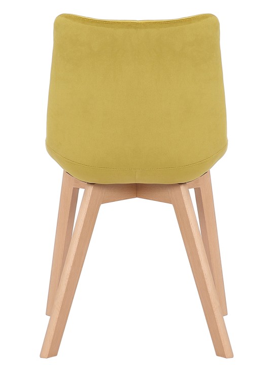 Sæt med 2 spisestuestole Passaic velvet, gul