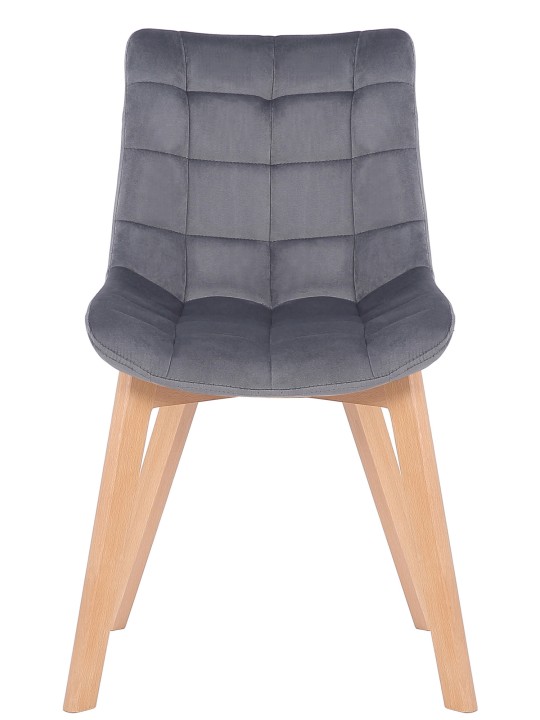 Sæt med 2 spisestuestole Passaic velvet, grå