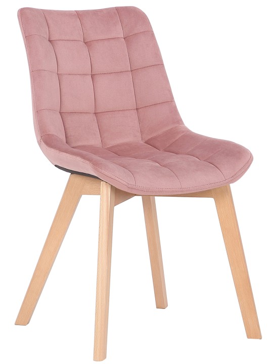 Sæt med 2 spisestuestole Passaic velvet, pink