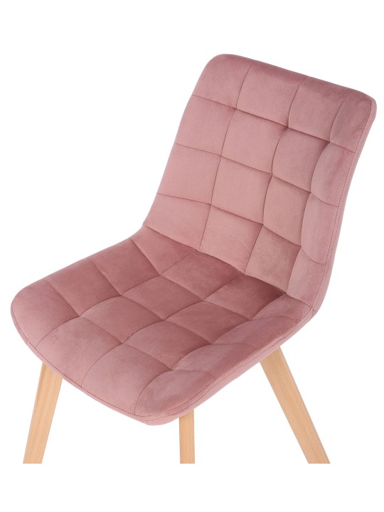 Sæt med 2 spisestuestole Passaic velvet, pink