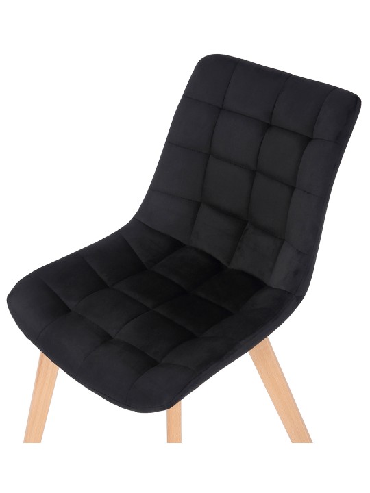 Sæt med 2 spisestuestole Passaic velvet, sort