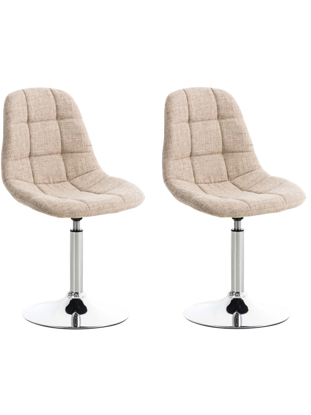 Sæt med 2 stole Emil stof, creme