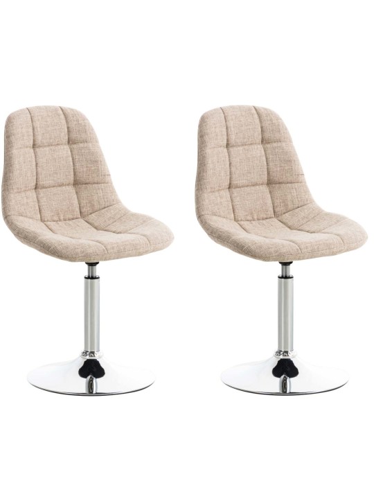 Sæt med 2 stole Emil stof, creme Sæt med 2 stole Emil stof, creme