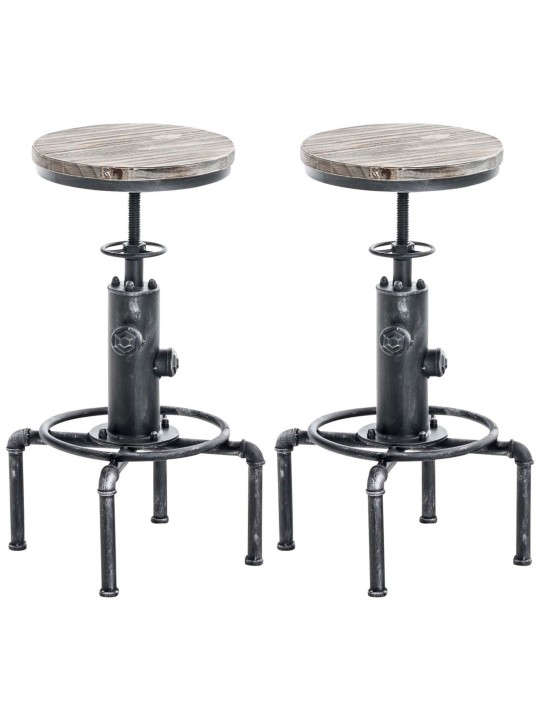 Sæt med 2 barstole Lumos, træ, antik sølv Sæt med 2 barstole Lumos, træ, antik sølv