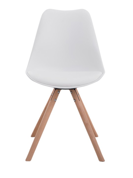 Sæt med 4 stole Toulouse kunstlæder rund natur, hvid Sæt med 4 stole Toulouse kunstlæder rund natur, hvid