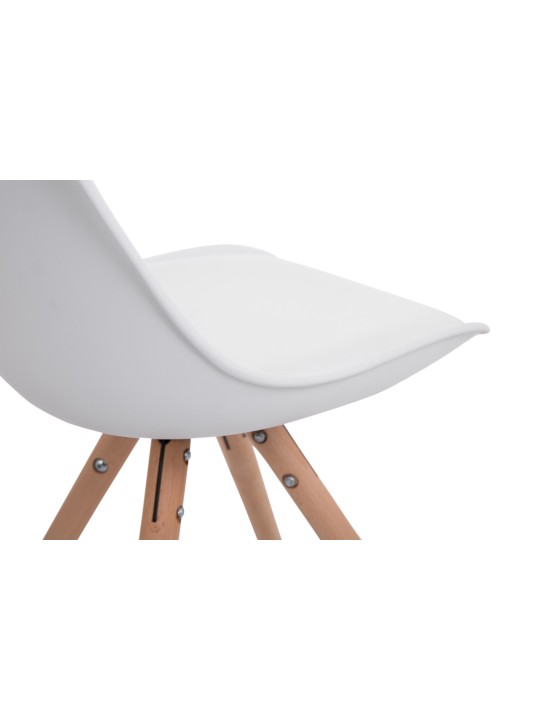 Sæt med 4 stole Toulouse kunstlæder rund natur, hvid Sæt med 4 stole Toulouse kunstlæder rund natur, hvid