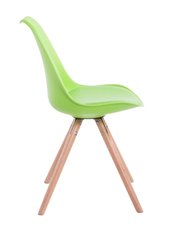 Sæt med 4 stole Toulouse kunstlæder rund natur, grøn Sæt med 4 stole Toulouse kunstlæder rund natur, grøn