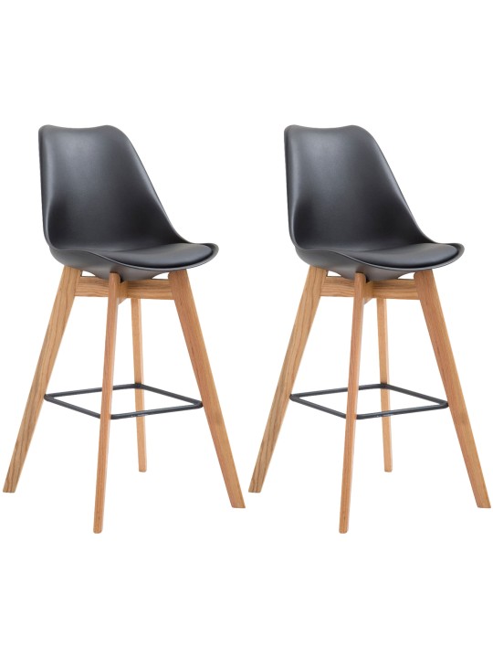 Sæt med 2 barstole Metz plast natur, sort Sæt med 2 barstole Metz plast natur, sort