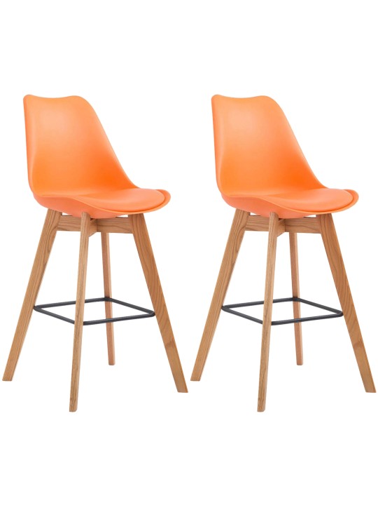 Sæt med 2 barstole Metz plast natur, orange