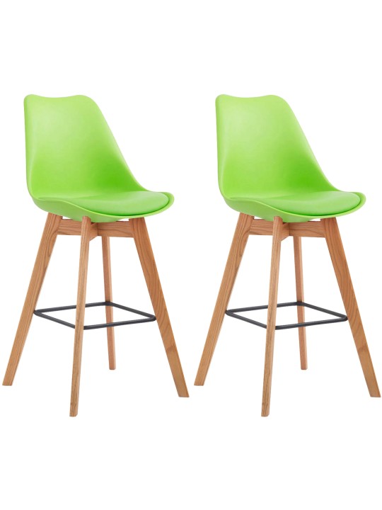 Sæt med 2 barstole Metz plast natur, grøn