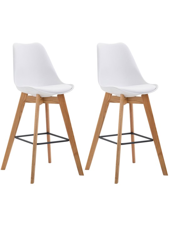 Sæt med 2 barstole Metz plast natur, hvid