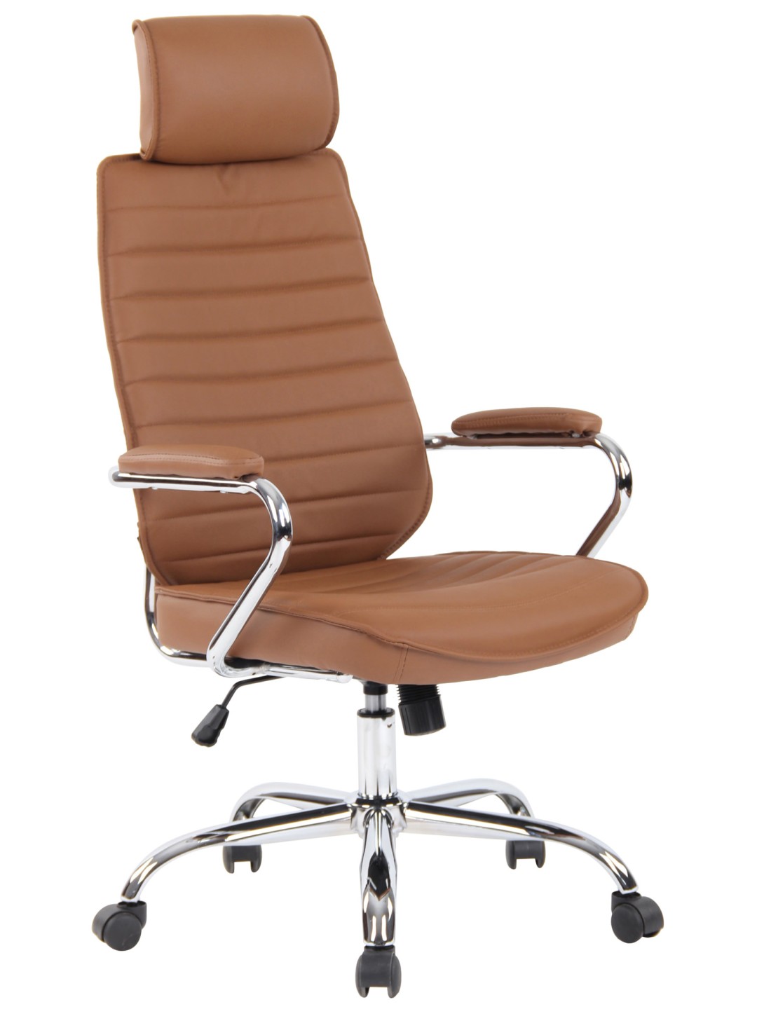 Kontorstol Rako ægte læder, lysebrun