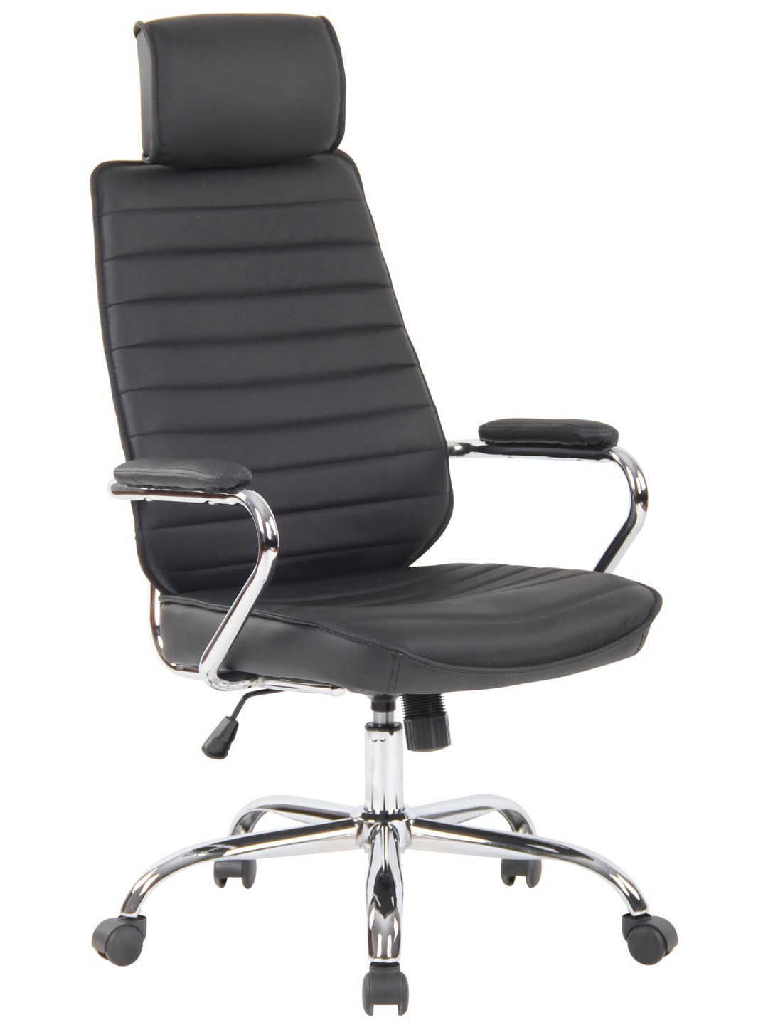 Kontorstol Rako ægte læder, sort