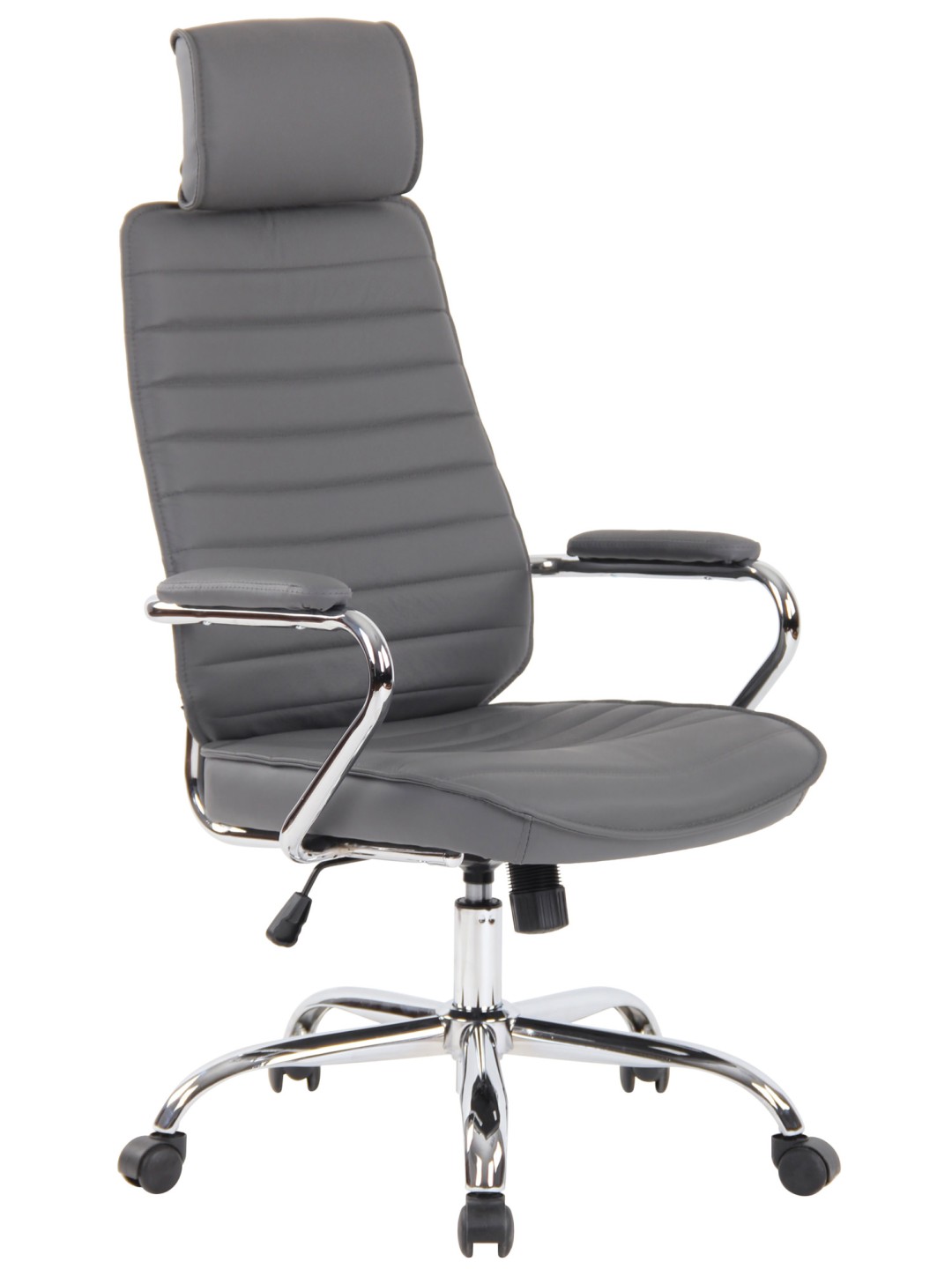 Kontorstol Rako ægte læder, grå