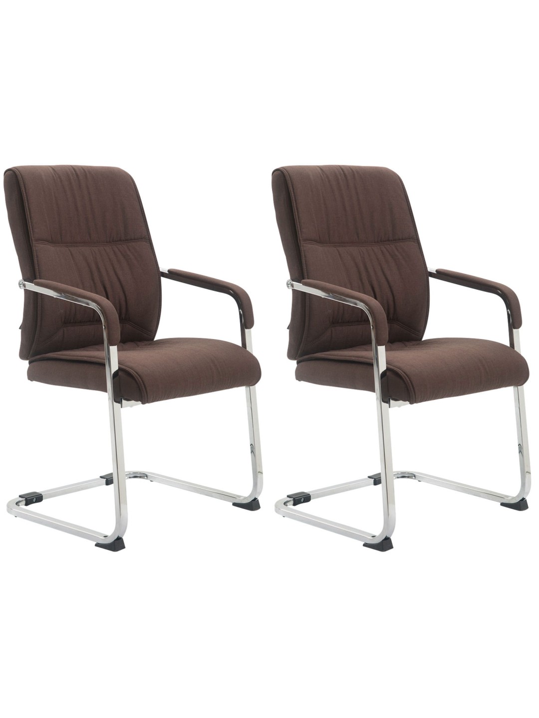 Sæt med 2 cantilever stole XL Anubis stof, brun