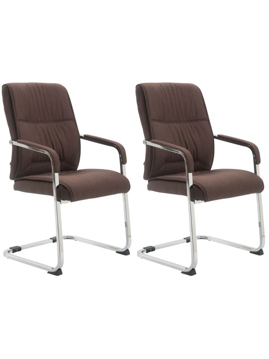Sæt med 2 cantilever stole XL Anubis stof, brun Sæt med 2 cantilever stole XL Anubis stof, brun