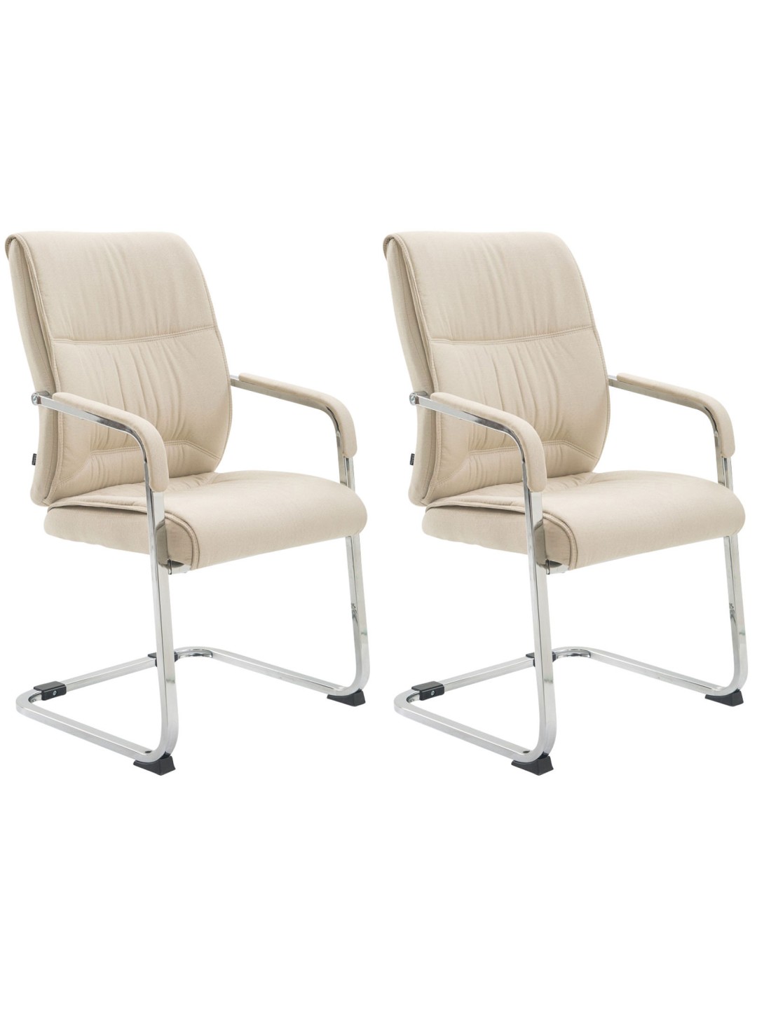 Sæt med 2 cantilever stole XL Anubis stof, creme