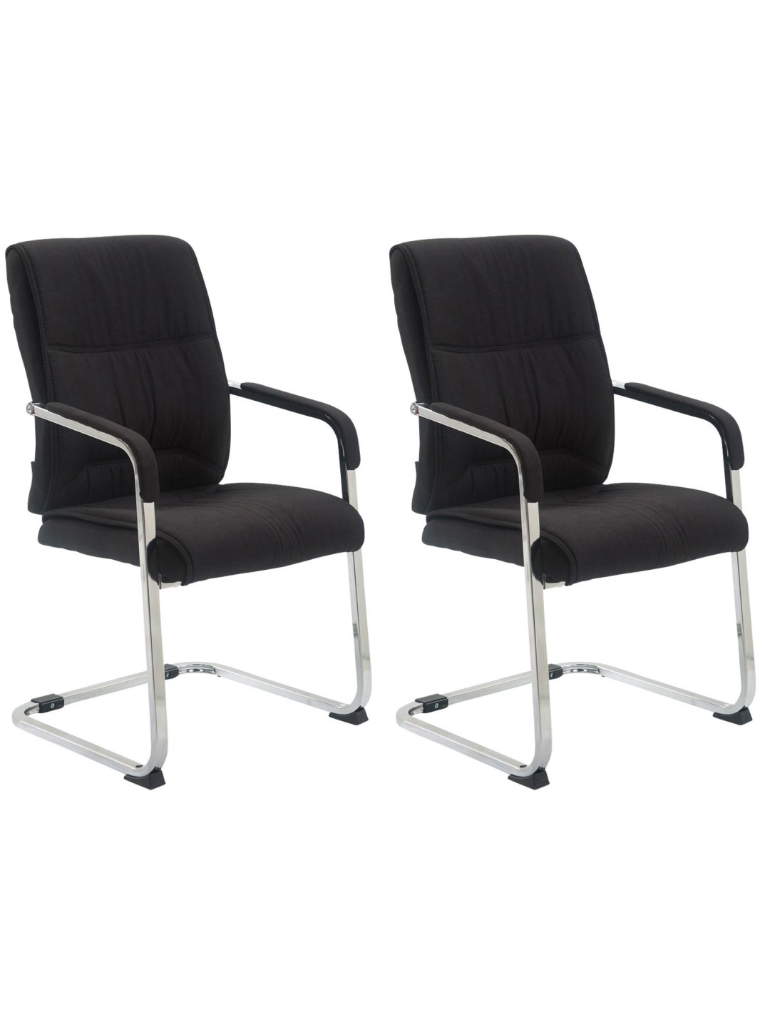 Sæt med 2 cantilever stole XL Anubis stof, sort