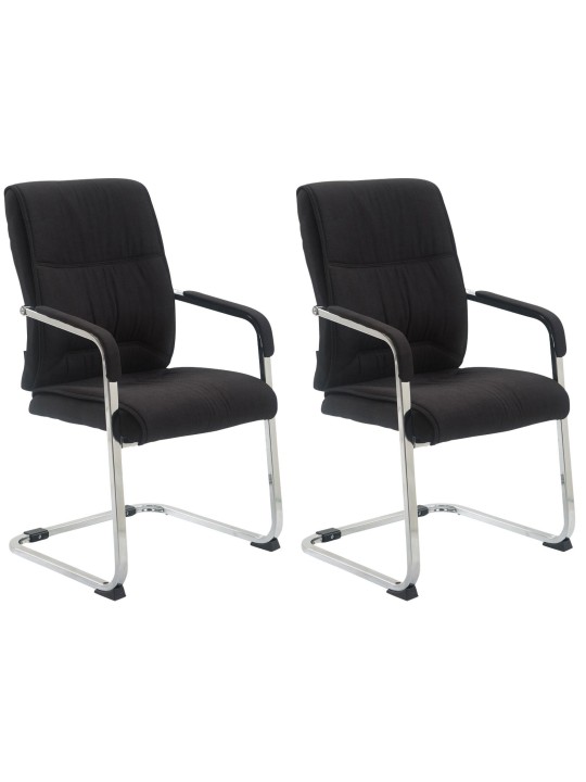 Sæt med 2 cantilever stole XL Anubis stof, sort Sæt med 2 cantilever stole XL Anubis stof, sort