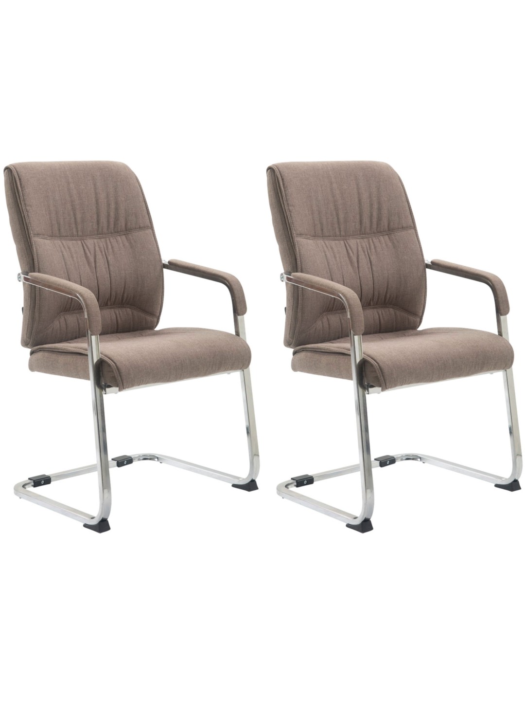 Sæt med 2 cantilever stole XL Anubis stof, taupe