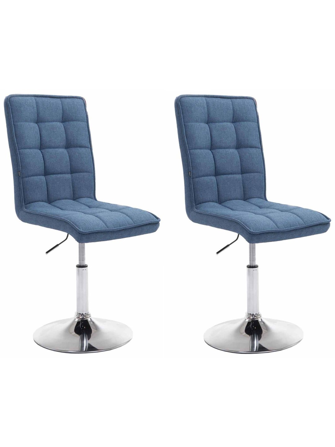 Sæt med 2 spisestuestole Peking V2 stof, blå