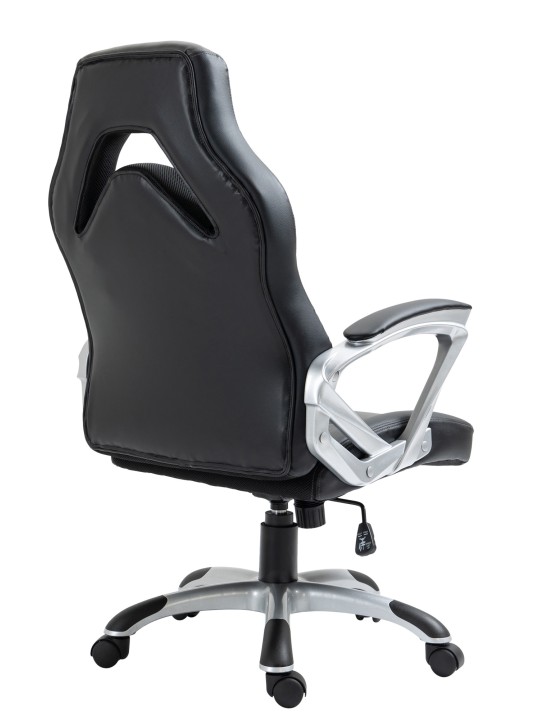 Kontorstol Foxton imiteret læder, sort/grå