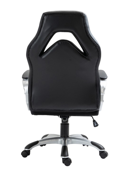 Kontorstol Foxton imiteret læder, sort/grå