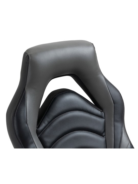 Kontorstol Foxton imiteret læder, sort/grå