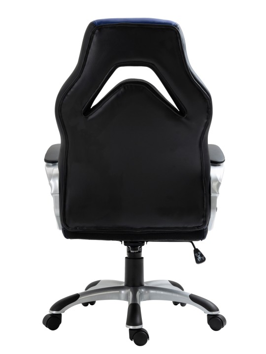 Kontorstol Foxton imiteret læder, sort/blå