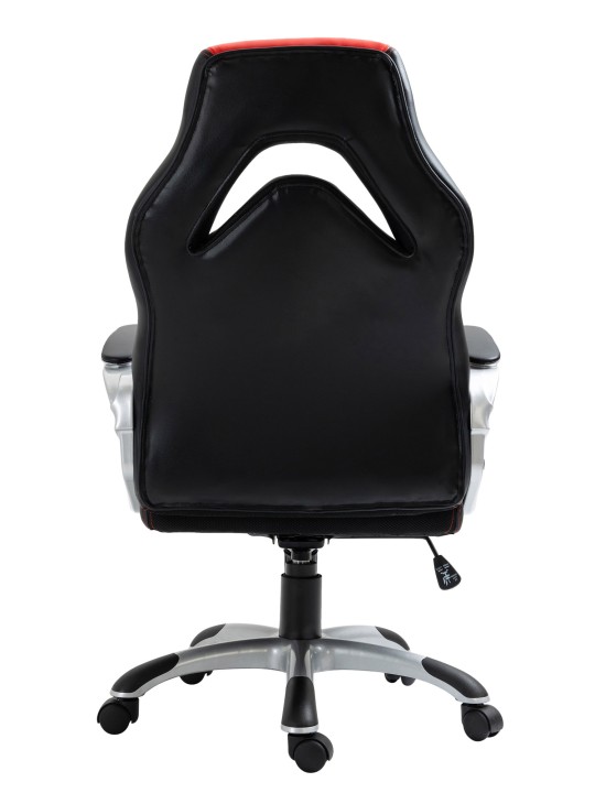 Kontorstol Foxton imiteret læder, sort/rød