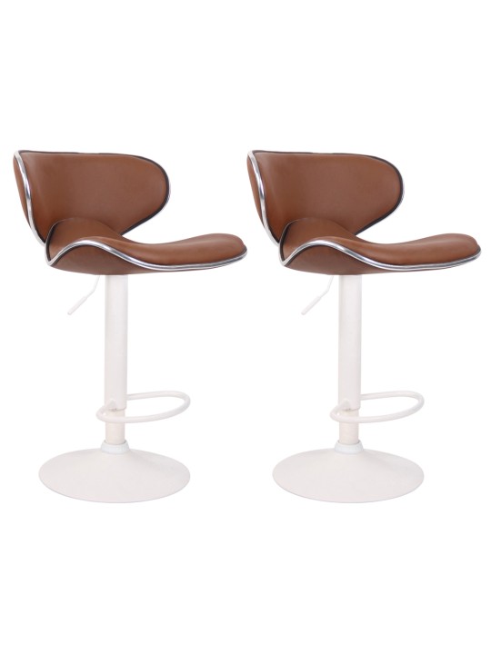 Sæt med 2 barstole Las Vegas V2 imiteret læder, lysebrun Sæt med 2 barstole Las Vegas V2 imiteret læder, lysebrun