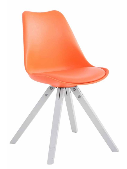 Sæt med 4 stole Toulouse imiteret læder Square, orange Sæt med 4 stole Toulouse imiteret læder Square, orange