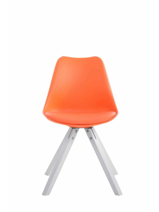 Sæt med 4 stole Toulouse imiteret læder Square, orange Sæt med 4 stole Toulouse imiteret læder Square, orange