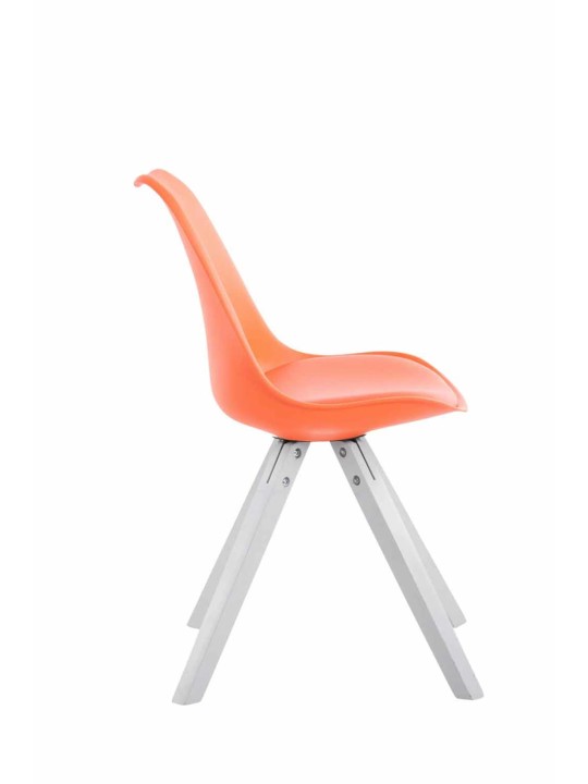 Sæt med 4 stole Toulouse imiteret læder Square, orange Sæt med 4 stole Toulouse imiteret læder Square, orange