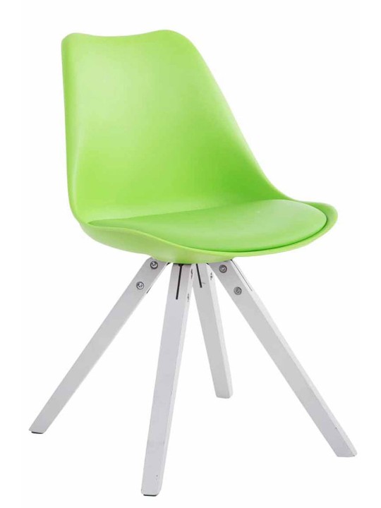 Sæt med 4 stole Toulouse imiteret læder Square, grøn Sæt med 4 stole Toulouse imiteret læder Square, grøn