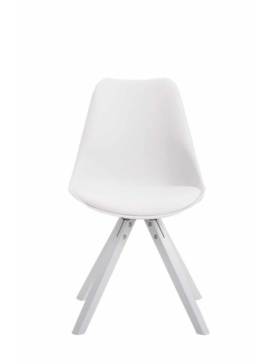 Sæt med 4 stole Toulouse imiteret læder Square, hvid Sæt med 4 stole Toulouse imiteret læder Square, hvid