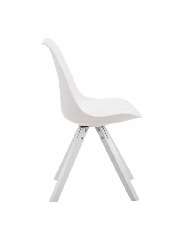 Sæt med 4 stole Toulouse imiteret læder Square, hvid Sæt med 4 stole Toulouse imiteret læder Square, hvid