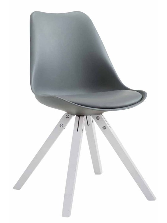 Sæt med 4 stole Toulouse imiteret læder Square, grå Sæt med 4 stole Toulouse imiteret læder Square, grå