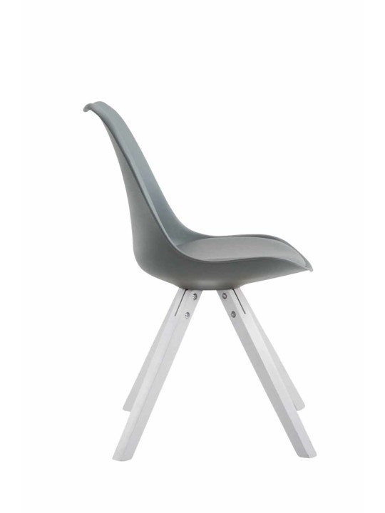 Sæt med 4 stole Toulouse imiteret læder Square, grå Sæt med 4 stole Toulouse imiteret læder Square, grå