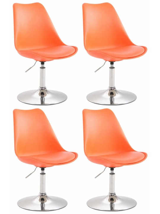 Sæt med 4 spisestuestole Maverick C plast, orange Sæt med 4 spisestuestole Maverick C plast, orange